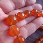 Halsketting Oranje Glas Japan, Sieraden, Tassen en Uiterlijk, Kettingen, Verzenden, Zo goed als nieuw, Oranje, Overige materialen