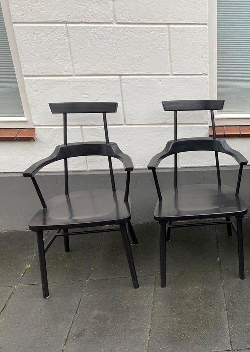 2 vintage IKEA PS 2012 EBBA STRANDMARK stoelen € 40 pst., Huis en Inrichting, Stoelen, Gebruikt, Twee, Hout, Zwart, Ophalen
