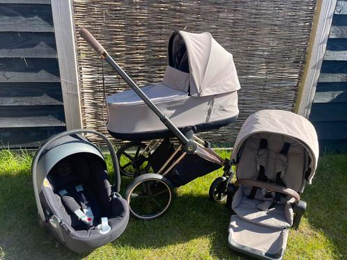 Cybex Priam Rosegold Manhattan grey 3 in 1, Kinderen en Baby's, Kinderwagens en Combinaties, Zo goed als nieuw, Overige merken