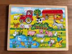 Houten boerderij puzzel, Kinderen en Baby's, Speelgoed | Kinderpuzzels, Ophalen of Verzenden, 10 tot 50 stukjes, Gebruikt, 2 tot 4 jaar