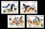 WWF BIRDS = SECRETARIS VOGEL = sv4st UGANDA-001, Postzegels en Munten, Postzegels | Thematische zegels, Dier of Natuur, Verzenden