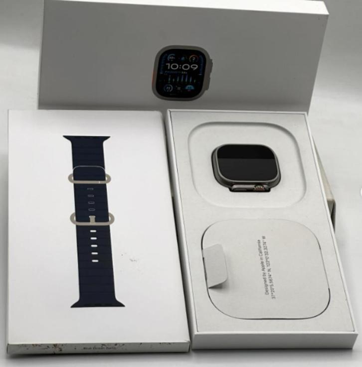 Apple Watch Ultra 2 – 49mm – Zwart – Topstaat, Sieraden, Tassen en Uiterlijk, Smartwatches, Zo goed als nieuw, iOS, Zwart, Conditie