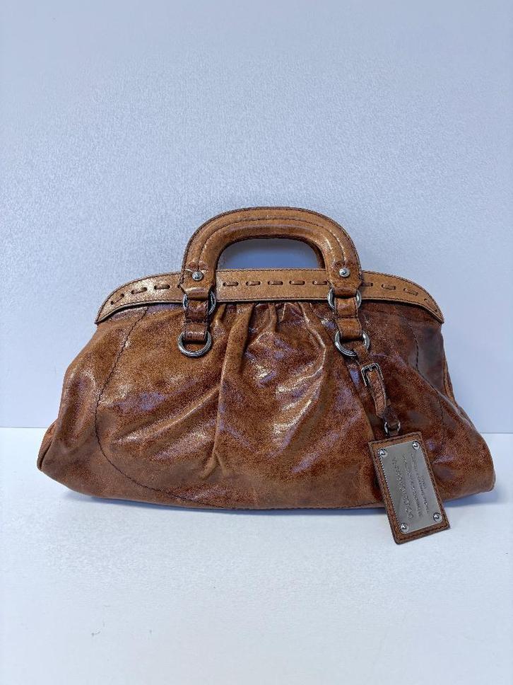 DOLCE & GABBANA cognac bruin leer hand tas bag, Sieraden, Tassen en Uiterlijk, Tassen | Damestassen, Zo goed als nieuw, Handtas
