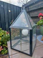 Glazen lantaarn met lamp, Ophalen, 50 tot 75 cm, Zo goed als nieuw, Glas