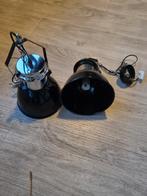 2 stuks zwarte industriële hanglampen, Huis en Inrichting, Ophalen, Zo goed als nieuw, Metaal, Minder dan 50 cm