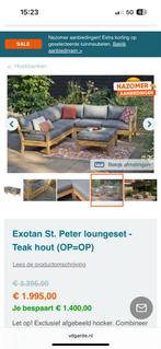 Luxe Exotan St. Peter Loungeset - Teakhout, Ophalen, 5 zitplaatsen, Gebruikt, Teakhout
