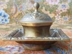Originele antieke Engelse inktpot van koper en porselein., Antiek en Kunst, Ophalen of Verzenden