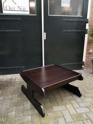 Vintage salontafel Brutalist Wengé 1970 beschikbaar voor biedingen