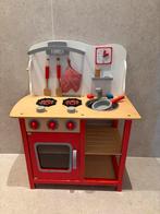 HOUTEN KEUKENTJE ROOD NEW CLASSIC TOYS GOEDE GEBRUIKTE STAAT, Kinderen en Baby's, Speelgoed | Houten speelgoed, Ophalen, Gebruikt