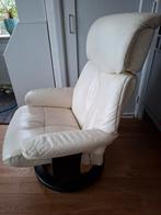 Relaxstoel off White  leer, Lazboy met hocker, Huis en Inrichting, Ophalen, Gebruikt, Wit, Leer