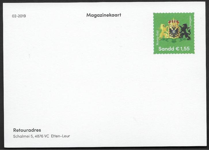 Sandd Magazine kaart nr 02-2019. Ongebruikt. Lees Info., Postzegels en Munten, Brieven en Enveloppen | Nederland, Briefkaart, Ophalen of Verzenden
