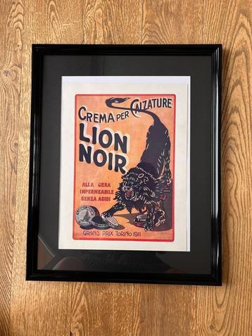 Vintage advertentie Lion Noir retro reclameposter beschikbaar voor biedingen