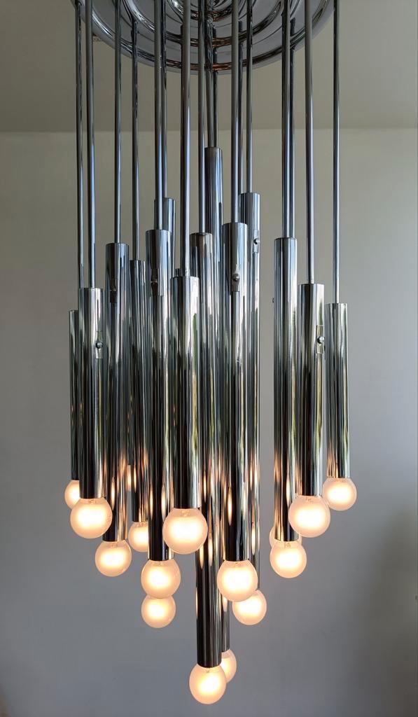 Gaetano Sciolari kroonluchter, Huis en Inrichting, Lampen | Kroonluchters, Gebruikt, Metaal, Ophalen