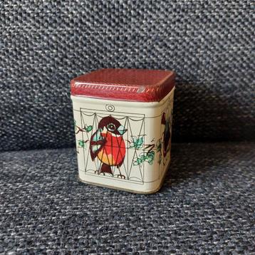 Oud Klein Blikje met Vogeltjes beschikbaar voor biedingen