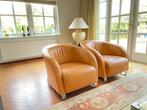 Enzo Luca fauteuils, cognac leer., Huis en Inrichting, Ophalen, Zo goed als nieuw, 75 tot 100 cm, Leer