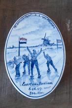 vintage Delfts  plaquette cq wandbord 11 stedentocht 1985, Antiek en Kunst, Antiek | Wandborden en Tegels, Ophalen of Verzenden