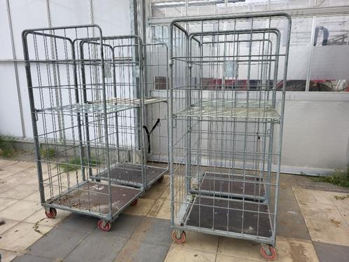 Stevige rolcontainers 3-heks met tussenplateau (nog 4 st.), Doe-het-zelf en Verbouw, Transportwagens, Gebruikt, Transportkar, Ophalen