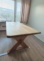 Vintage Massief Blank Eiken salontafel., Huis en Inrichting, Tafels | Eettafels, Ophalen, Rechthoekig, 200 cm of meer, 50 tot 100 cm