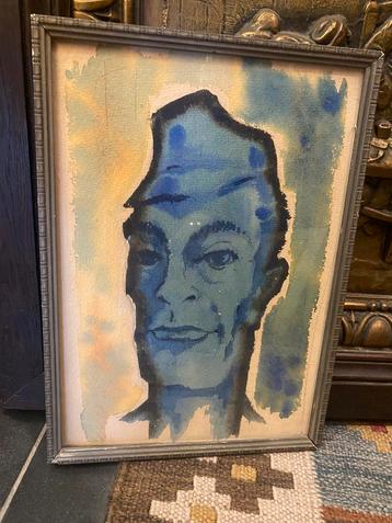 Art Deco periode aquarel ( portret ) niet gesigneerd. beschikbaar voor biedingen