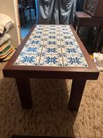 2 Tafels met antieke tegels tegeltjes uit 1900, Zo goed als nieuw, Minder dan 50 cm, Rechthoekig, 50 tot 100 cm