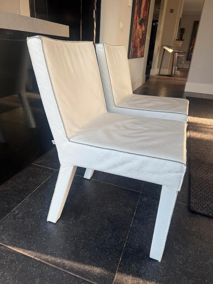 PIET BOON Saar stoelen, Huis en Inrichting, Stoelen, Zo goed als nieuw, Twee, Leer, Wit, Ophalen