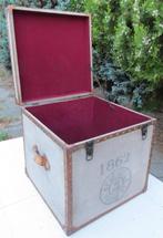 Hippe kist zitkoffer zitkist poef hocker hutkoffer opbergbox, Ophalen, Minder dan 50 cm, Metaal, 50 tot 75 cm