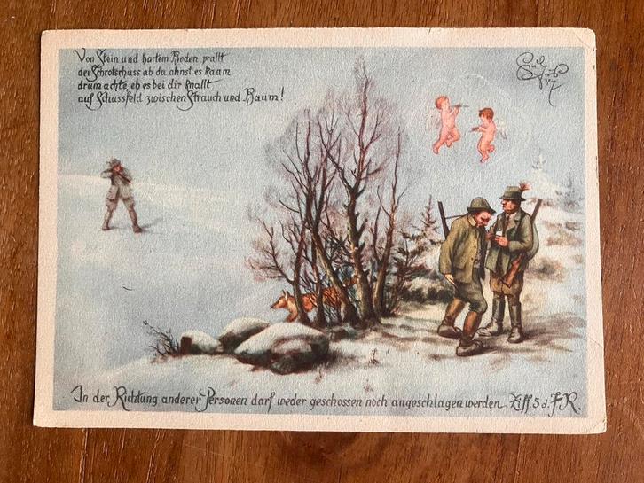 Oude Duitse Jagers Postkaart, Verzamelen, Ansichtkaarten | Buitenland, Ongelopen, Duitsland, 1920 tot 1940, Ophalen of Verzenden