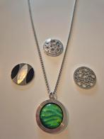 Quoins Ketting met 4 Quoins en Hanger, Sieraden, Tassen en Uiterlijk, Kettingen, Ophalen of Verzenden, Zo goed als nieuw, Zilver