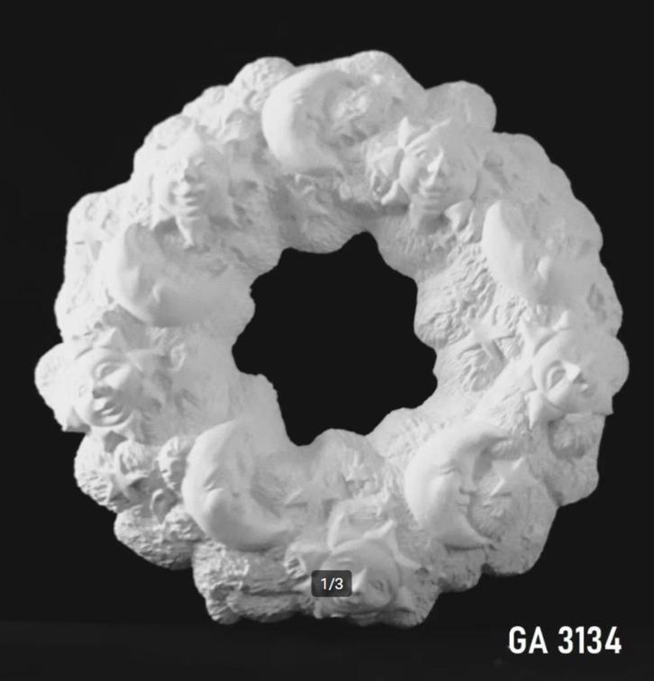 Zon en Maan krans - biscuit keramiek om zelf te beschilderen, Hobby en Vrije tijd, Pottenbakken, Nieuw, Ophalen of Verzenden