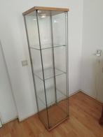 Vitrine glazenkast met verlichting, Ophalen, 100 tot 150 cm, Zo goed als nieuw, Kersenhout