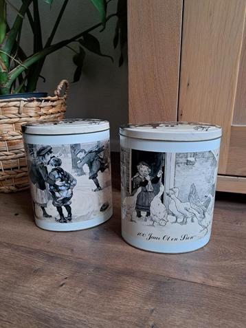 Bewaar blikken Ot & Sien, hoogte 22 cm ovaal prijs p/stuk beschikbaar voor biedingen