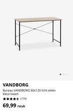 Bureau VANDBORG - zwart metaal hout 60x120, Ophalen, Zo goed als nieuw