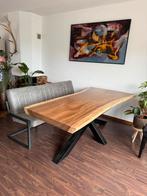 Unieke boomstam eettafel 215 cm | nieuwstaat | spinnenpoot, Ophalen, 200 cm of meer, Zo goed als nieuw, Rechthoekig