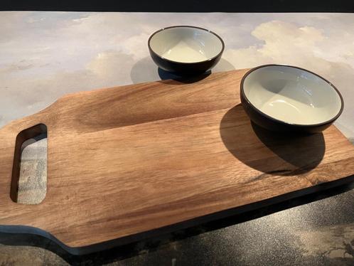 Houten Borrelplank met Schaaltjes | nieuw, Huis en Inrichting, Keuken | Servies, Nieuw, Schaal of Schalen, Overige stijlen, Aardewerk