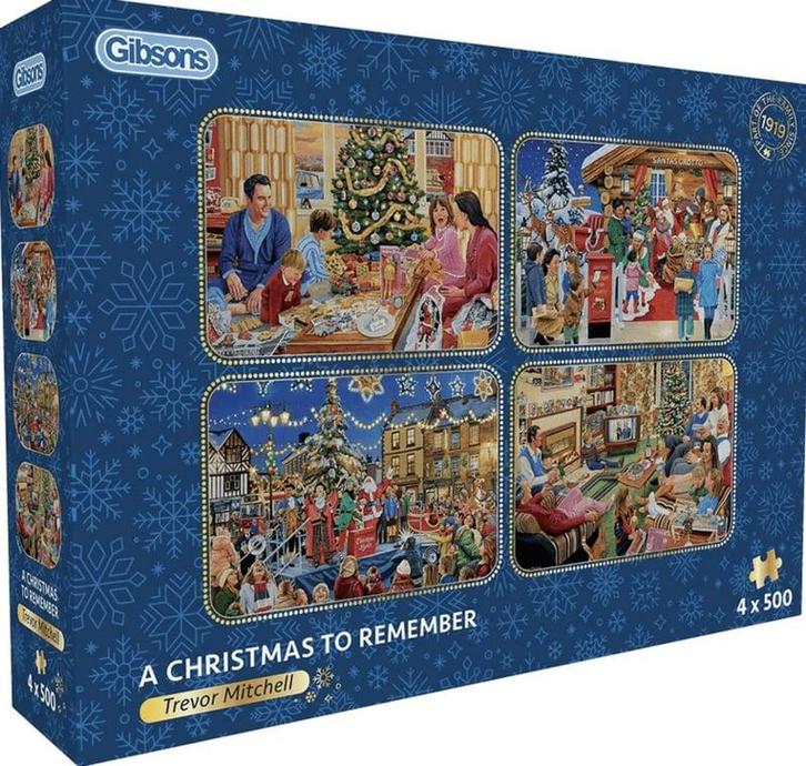 Gibsons - A Christmas to Remember - 4x500 stukjes, Hobby en Vrije tijd, Denksport en Puzzels, Nieuw, Legpuzzel, 500 t/m 1500 stukjes