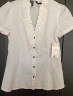 Witte Mango blouse met ruches - XS, Mango, Wit, Nieuw, Ophalen of Verzenden