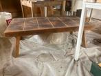 Mooie eiken salontafels met tegels, Huis en Inrichting, Tafels | Salontafels, Zo goed als nieuw, Minder dan 50 cm, Rechthoekig