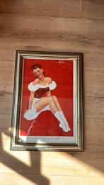 Jaren 50 pin up in mooie lijst, Ophalen of Verzenden