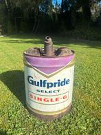 Olieblik olie blik oil can Gulfpride Gulf 5 gallons mancave, Ophalen of Verzenden, Gebruikt, Overige, Overige merken