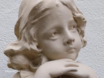 Gesigneerd Art Deco borstbeeld Penser beschikbaar voor biedingen