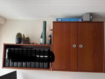 Bureau Ikea Galant kersen incl bovenkastjes en ladenblokje - afbeelding 4