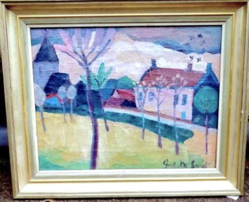Gustave Franciscus De Smet '' landschap "" olieverf op doek, Antiek en Kunst, Kunst | Schilderijen | Klassiek, Verzenden