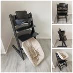 ZGAN! Stokke Tripp Trapp zwart met babyset en newbornset, Ophalen of Verzenden, Zo goed als nieuw, Stokke Tripp Trapp, Stoelverkleiner