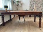 Mooie oude houten tafel met beslag 100x200x77, Huis en Inrichting, 50 tot 100 cm, Gebruikt, Rechthoekig, Ophalen