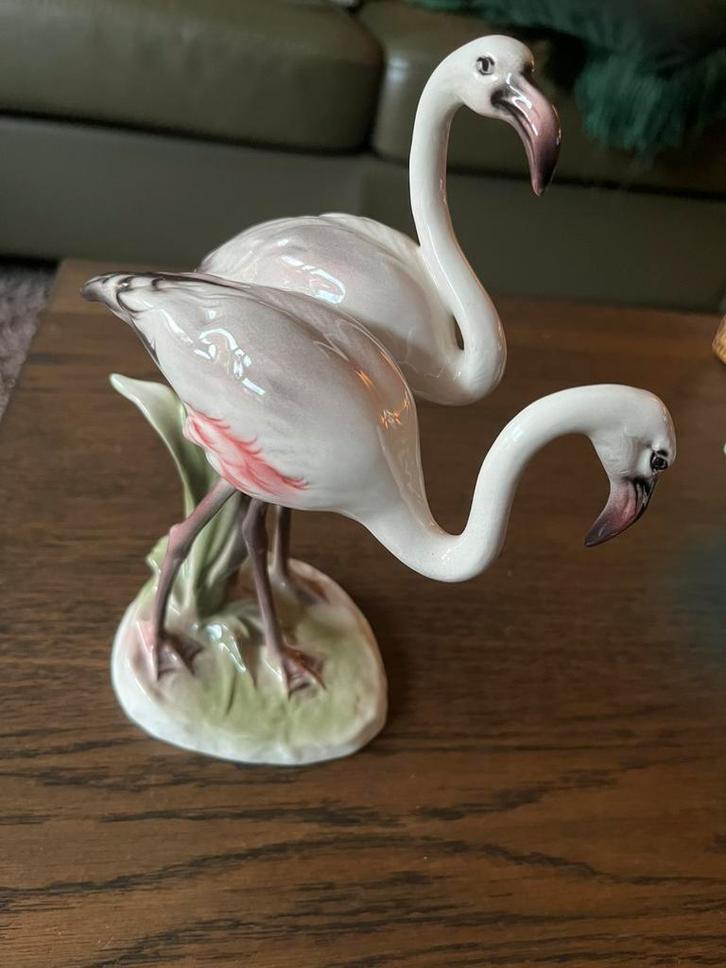 Oostenrijkse art deco flamingo beeld aardewerk, Antiek en Kunst, Antiek | Keramiek en Aardewerk, Ophalen of Verzenden