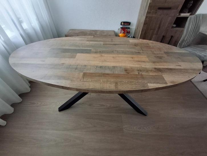 Eethoektafel, Huis en Inrichting, Tafels | Eettafels, Gebruikt, 100 tot 150 cm, 150 tot 200 cm, Vijf personen of meer, Ovaal, Kunststof