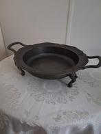 Tinnen schaal op pootjes en met handvatten, Ophalen of Verzenden