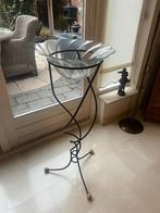 Planten standaard met glazen schaal, Ophalen, Zwart, 75 cm of meer, Glas