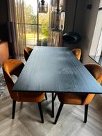 Zwarte eethoek, Ophalen, Zo goed als nieuw, Rechthoekig, 50 tot 100 cm