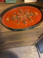 Hindeloopen dienblad met bloemmotief, Huis en Inrichting, Ophalen of Verzenden, Gebruikt, Ovaal, Hout